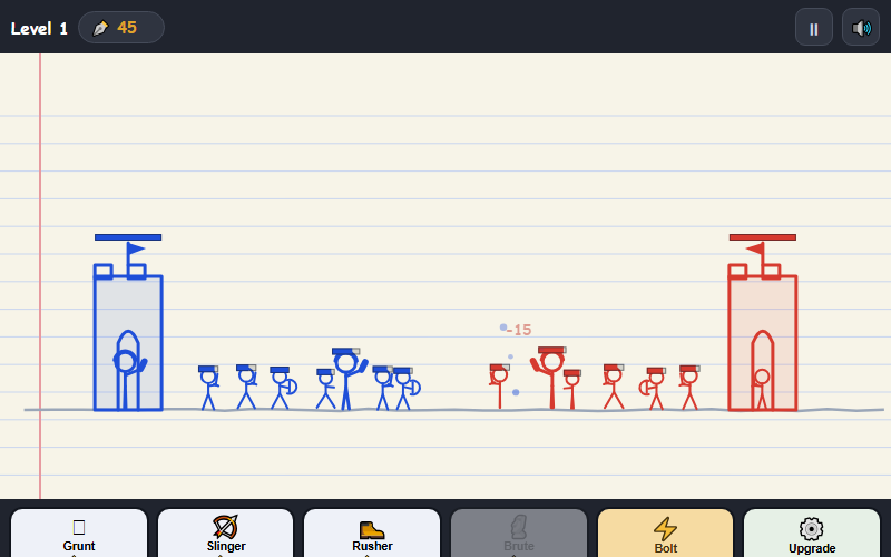 Scribble Siege doodle army battle gameplay